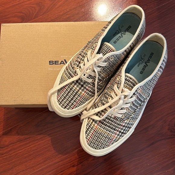 Women’s Seavees x JCrew plaid wool classic California sneaker size 9 - Picture 6 of 6